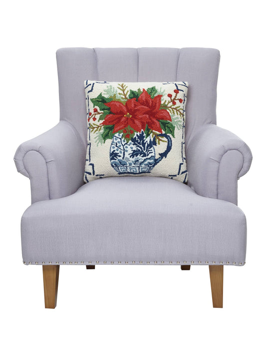 Peking Handicraft - Chinoiserie Poinsettia Hook Pillow