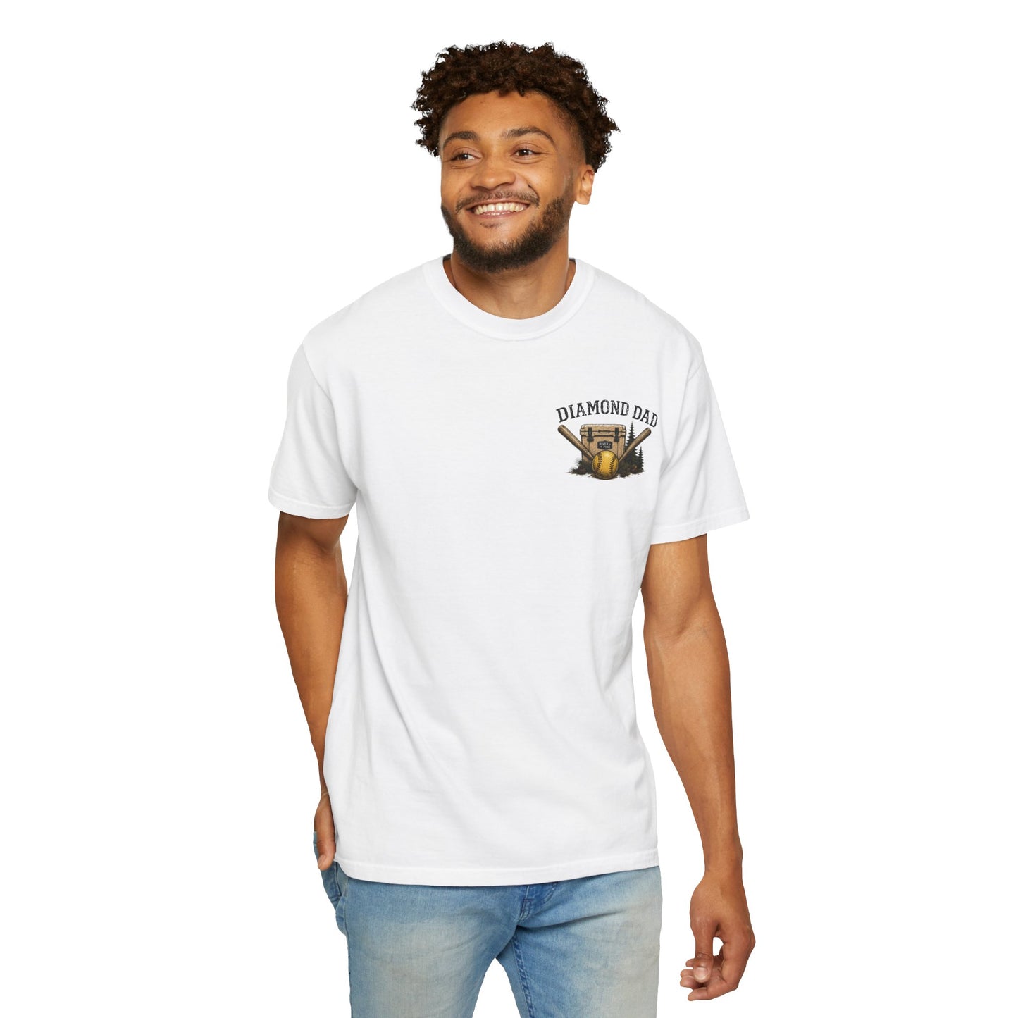 River + Pine Comfort Colors - Diamond Dad Raised on Softball T-Shirt