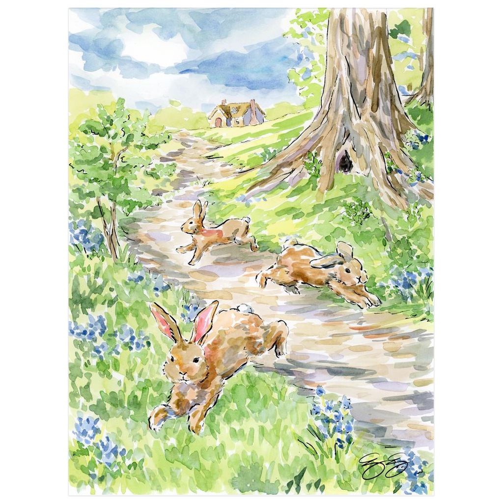 Baby Farm Animals: Bunnies, a fine art print on paper