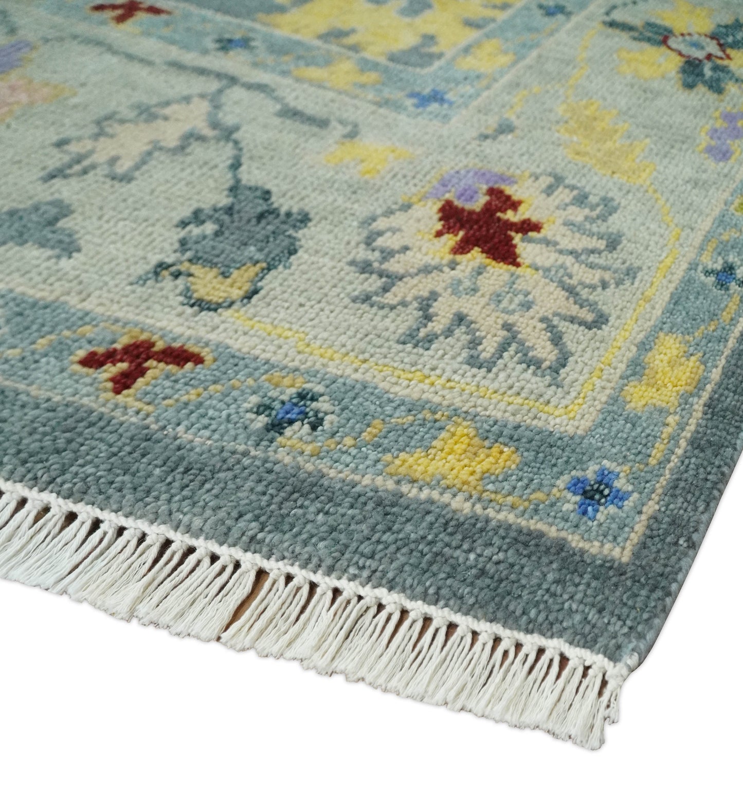 8x10 Fine Hand Knotted Blue and Beige Traditional Vintage Antique Persian Wool Rug | TRDCP893810