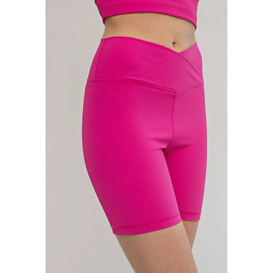 Rae Mode - NYLON RIB V WAIST BIKER PANTS