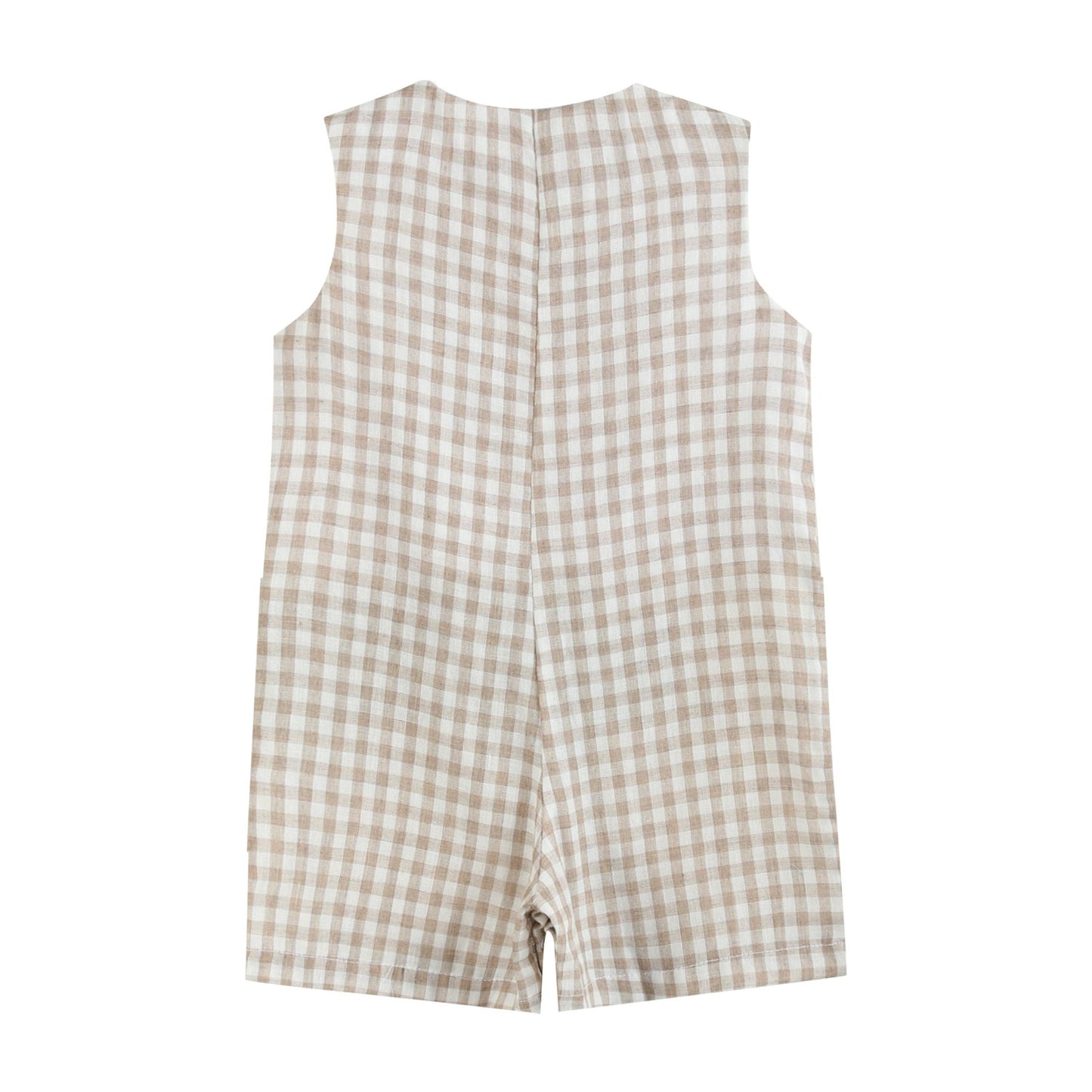 Lil Cactus - Brown Gingham Alligator Shortalls