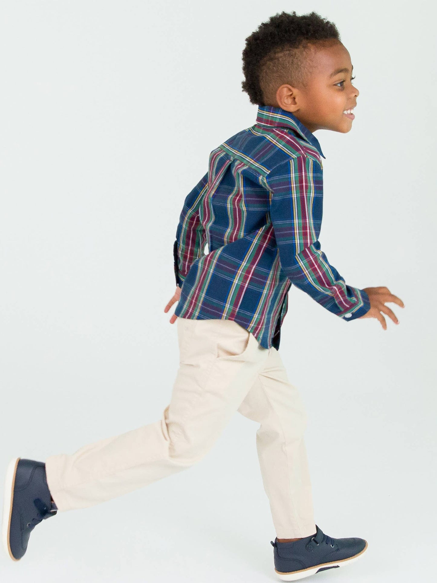 RuffleButts + RuggedButts - Boys Winter Nights Plaid Long Sleeve Button Down Shirt