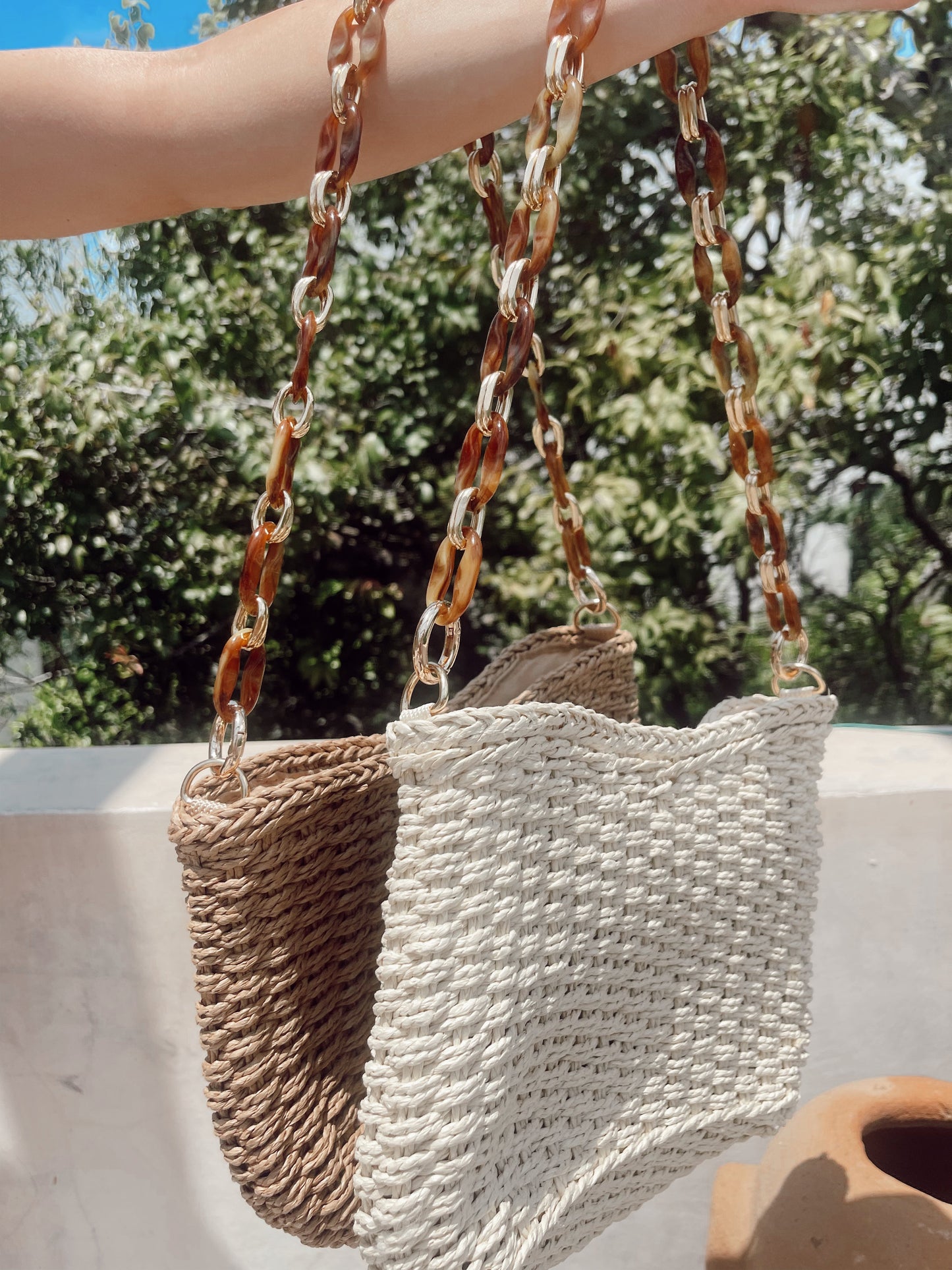 Raffia Chain Purse