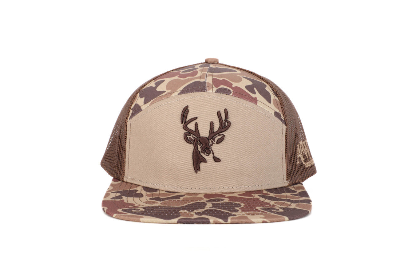 Deer 7 Panel Brown Old School AFW Style w- 3 D Puff and Brown Mesh