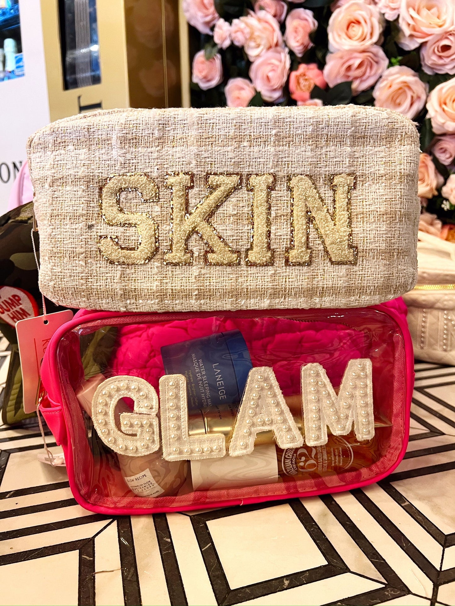 Skin Large Bag - Beige Plaid