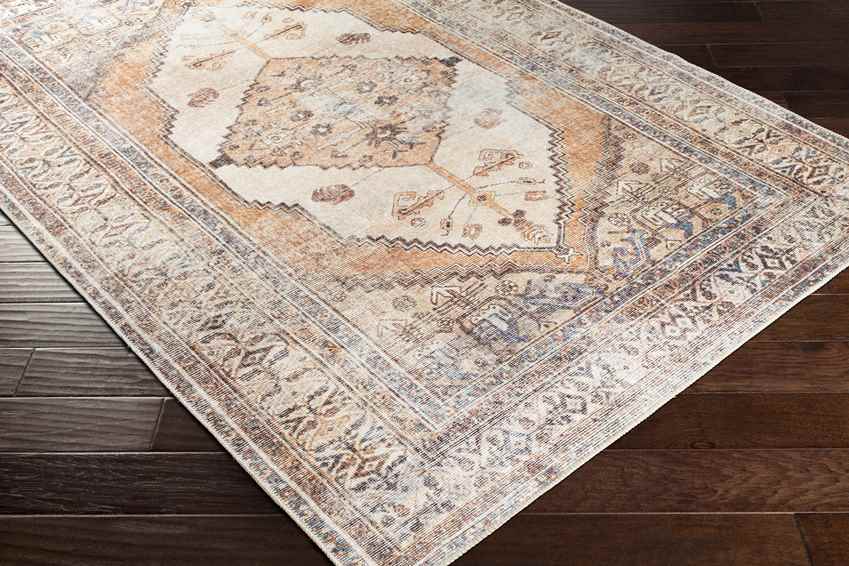 Kwadijk Traditional Camel Washable Area Rug