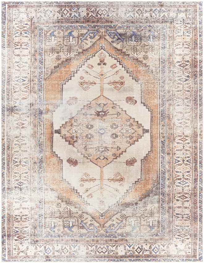 Kwadijk Traditional Camel Washable Area Rug