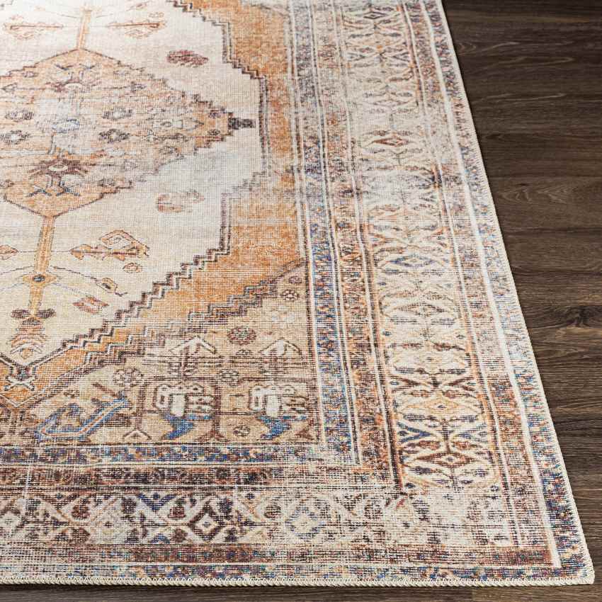 Kwadijk Traditional Camel Washable Area Rug