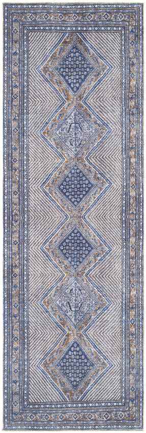 Limmen Traditional Navy Washable Area Rug