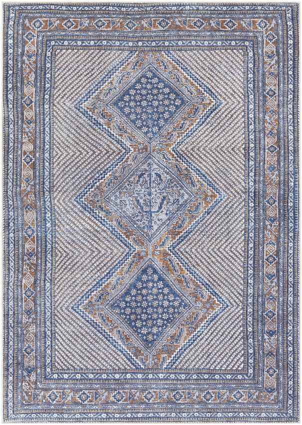 Limmen Traditional Navy Washable Area Rug