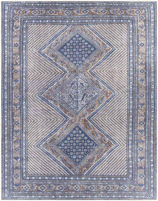 Limmen Traditional Navy Washable Area Rug