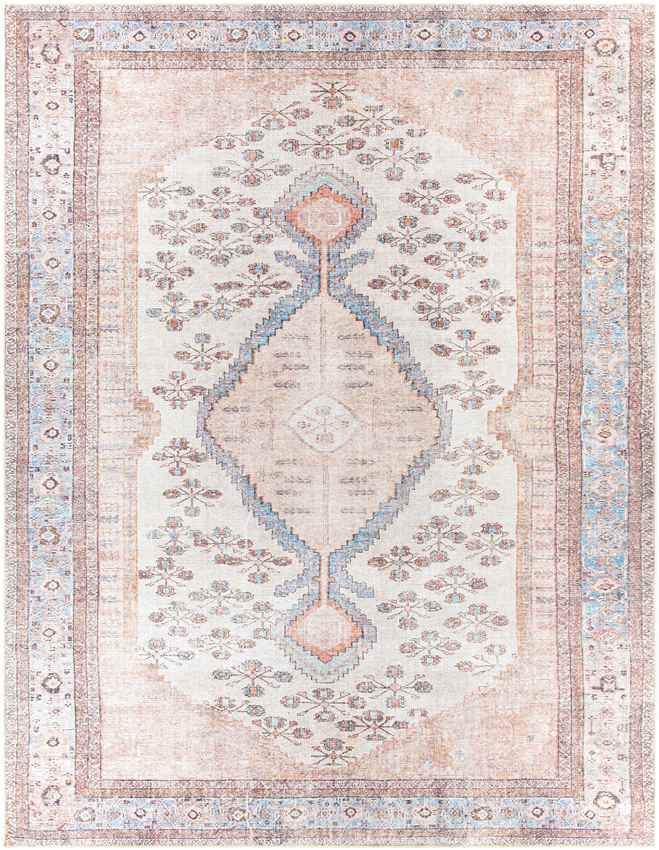 Midwoud Traditional Blush Washable Area Rug