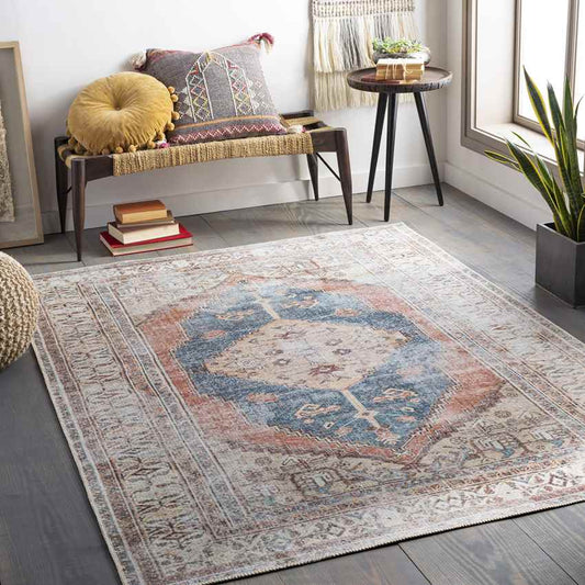 Kwadijk Traditional Wheat Washable Area Rug