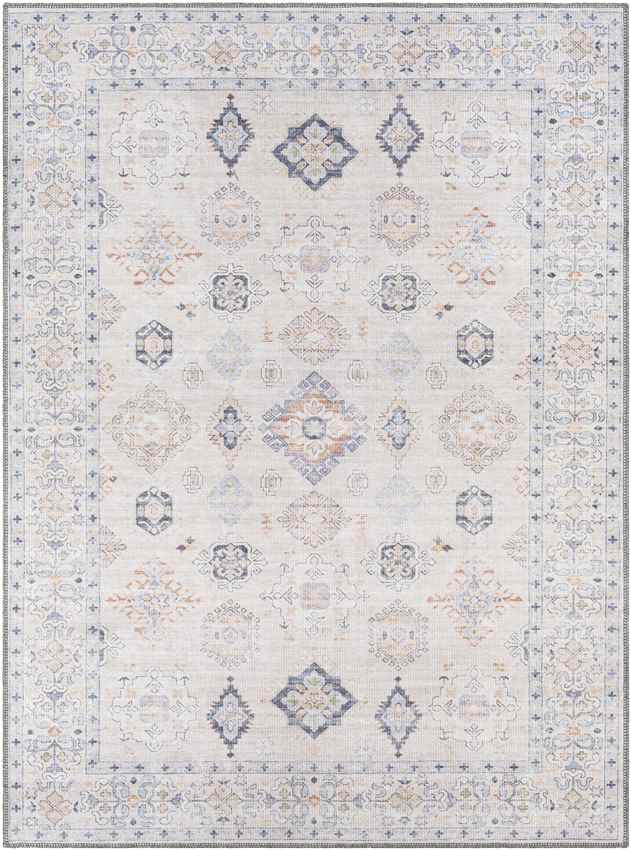 North Utica Traditional Beige Washable Area Rug