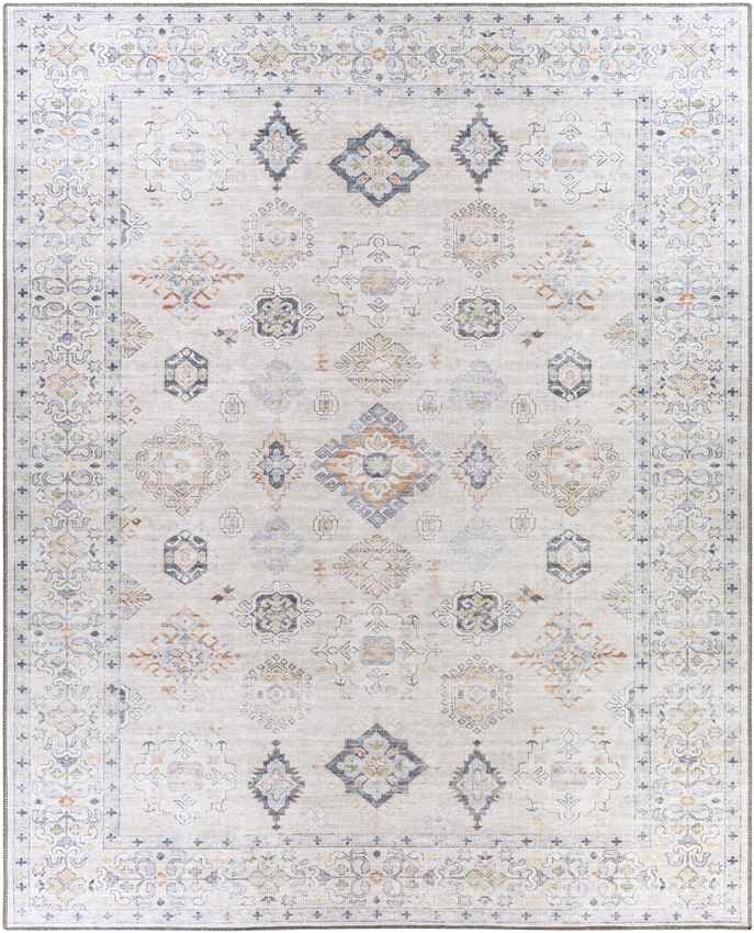 North Utica Traditional Beige Washable Area Rug