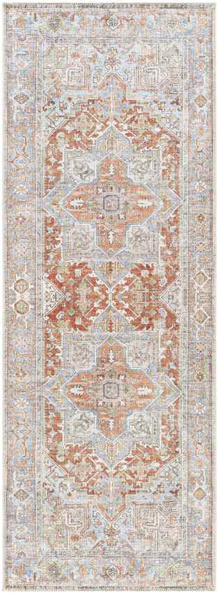 Oak Forest Traditional Burnt Orange Washable Area Rug