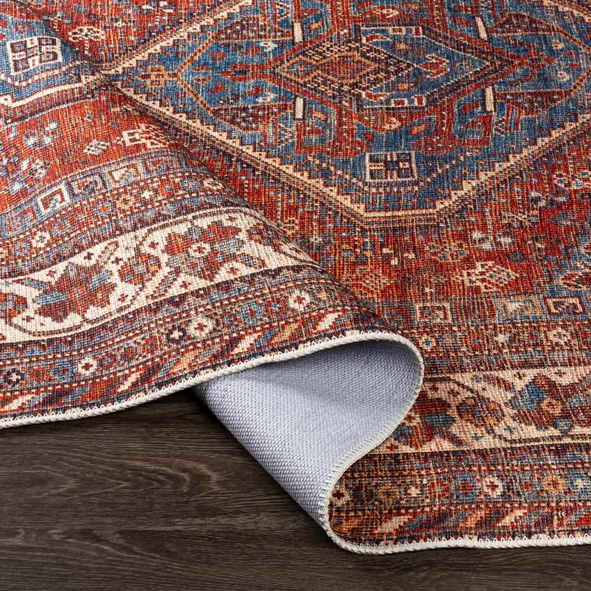 Union Hill Traditional Saffron Washable Area Rug