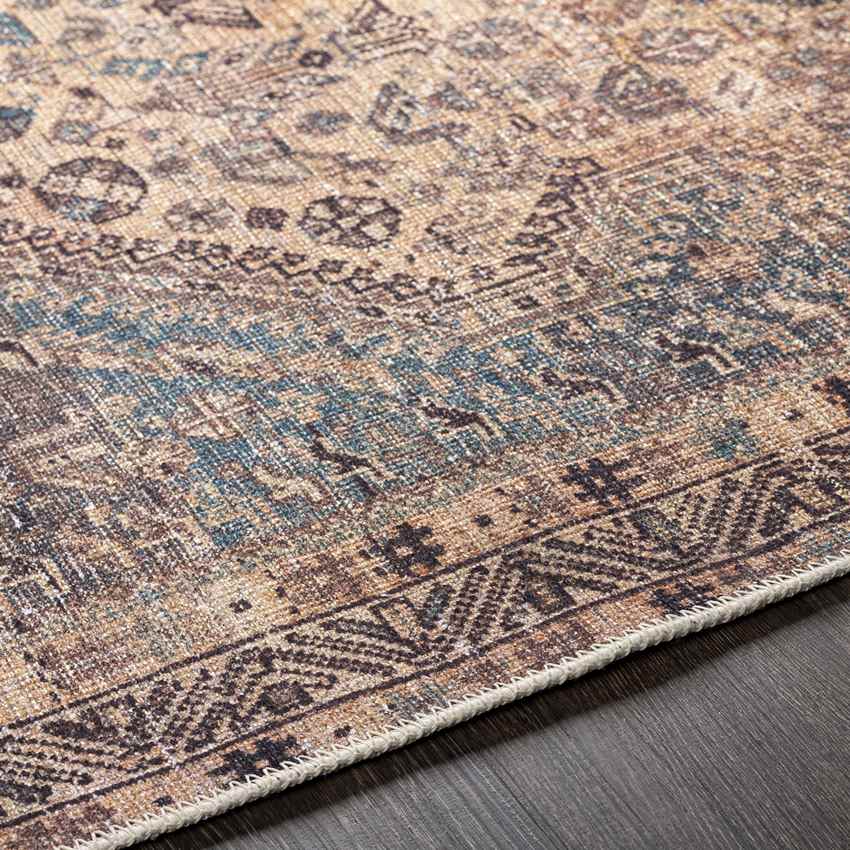 Villa Grove Traditional Tan Washable Area Rug