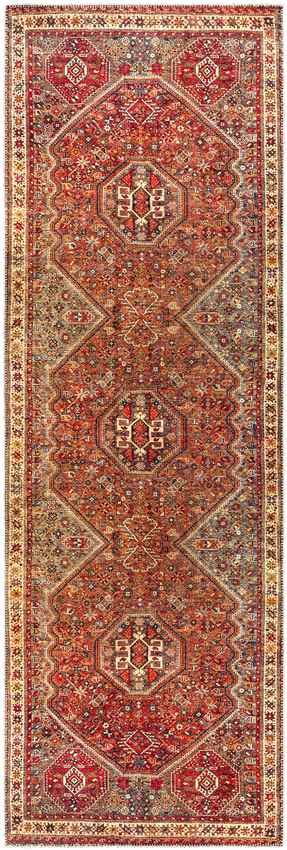 West Brooklyn Traditional Burnt Orange Washable Area Rug