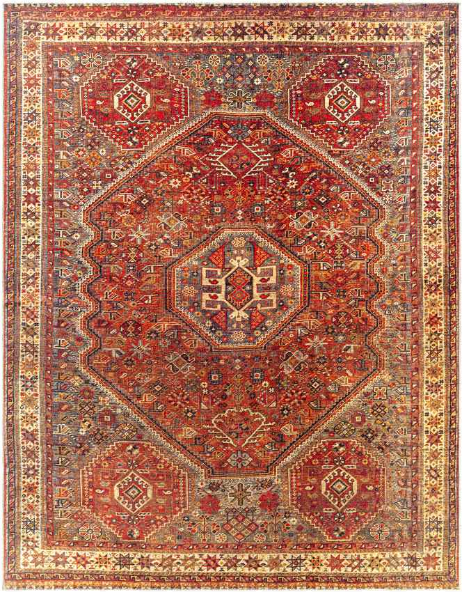 West Brooklyn Traditional Burnt Orange Washable Area Rug