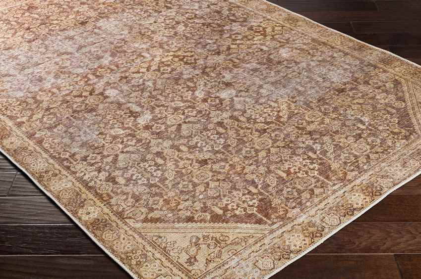 West Point Traditional Saffron Washable Area Rug