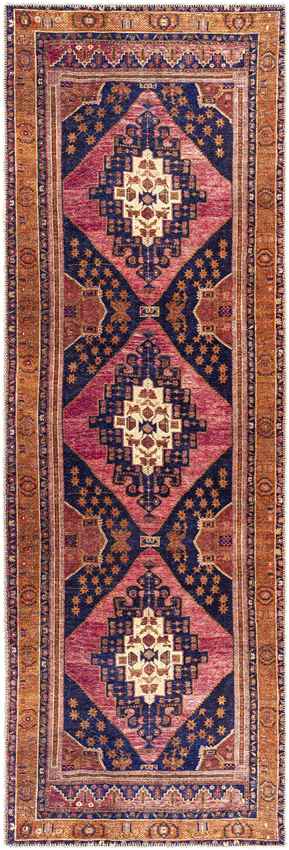 Western Springs Traditional Coral Washable Area Rug