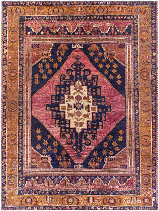 Western Springs Traditional Coral Washable Area Rug