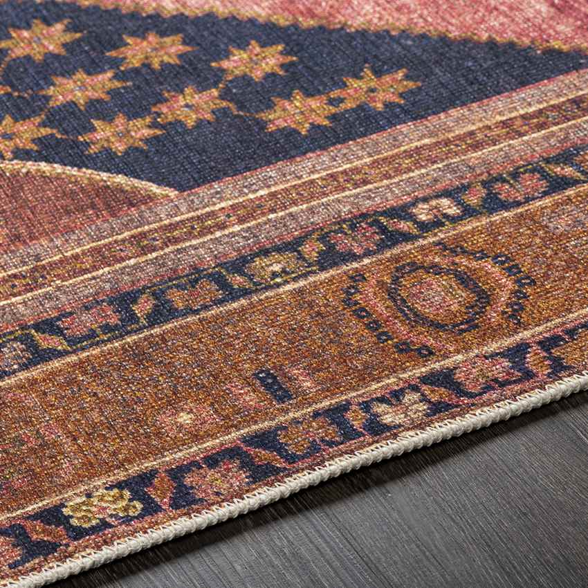 Western Springs Traditional Coral Washable Area Rug