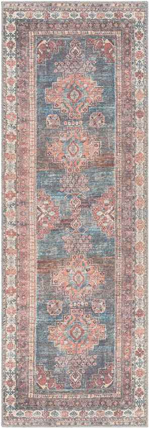 McCordsville Traditional Coral Washable Area Rug