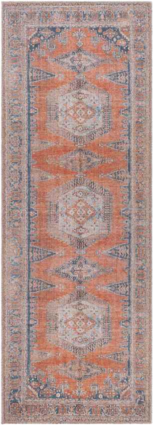 Mackey Traditional Burnt Orange Washable Area Rug