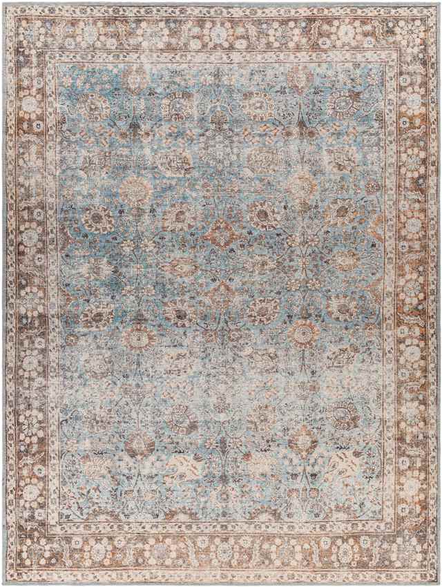 Markle Traditional Dark Teal Washable Area Rug