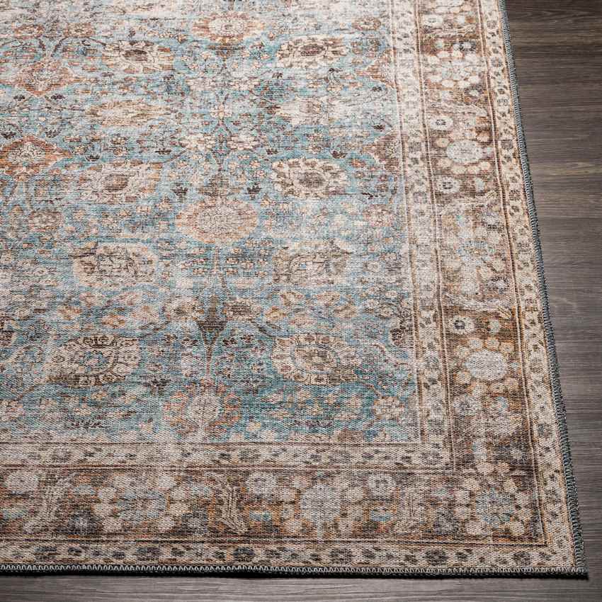 Markle Traditional Dark Teal Washable Area Rug