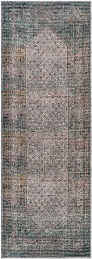 Hayri Traditional Burnt Orange Washable Area Rug