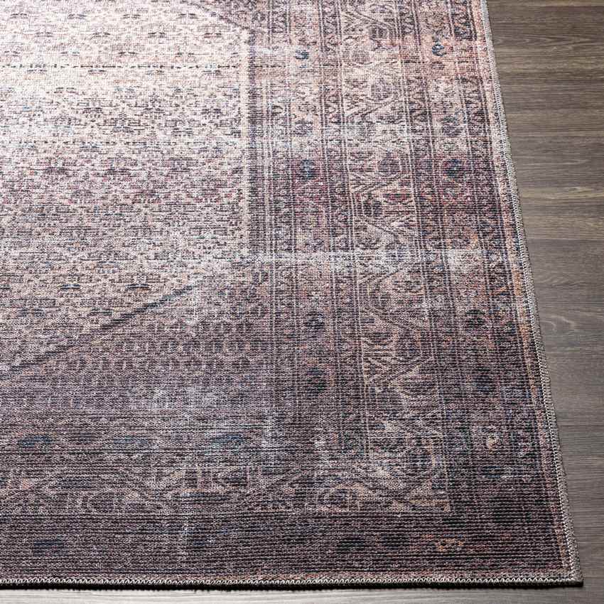 Hayri Traditional Plum Washable Area Rug