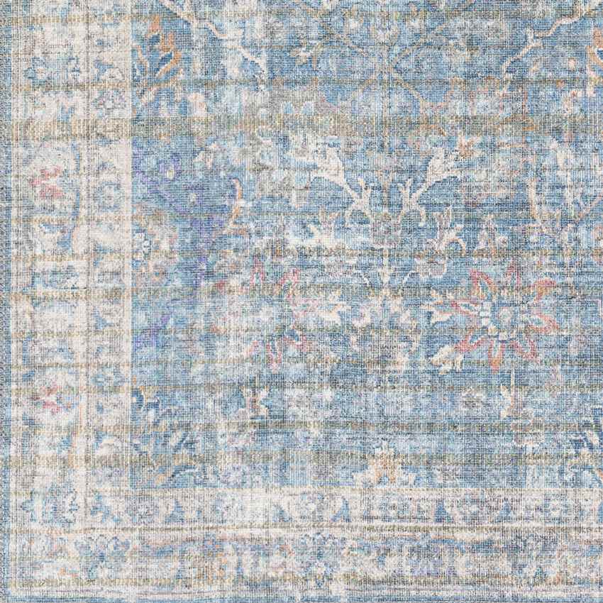 Markleville Traditional Pale Blue Washable Area Rug