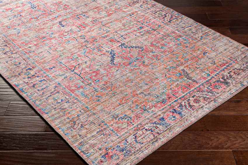 Medaryville Traditional Blush Washable Area Rug