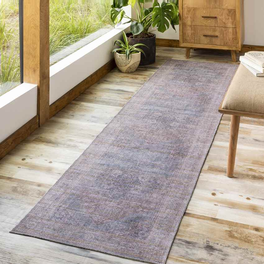 Russiaville Traditional Brown Washable Area Rug