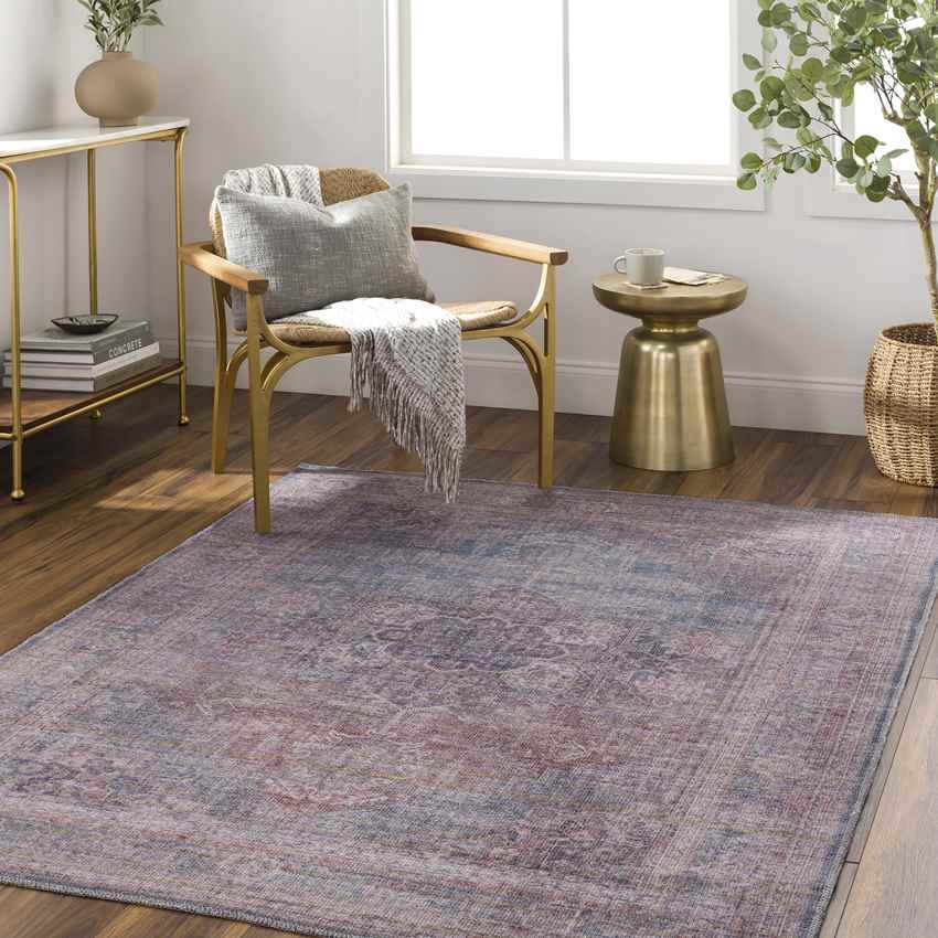 Russiaville Traditional Brown Washable Area Rug