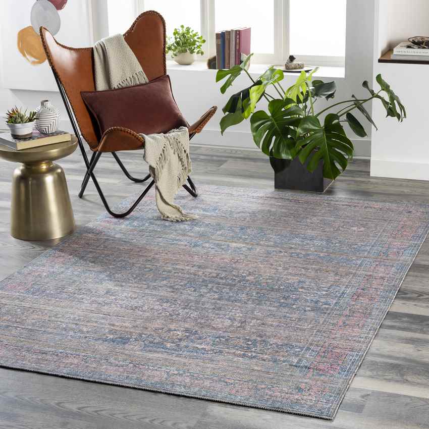 St Joe Traditional Dark Brown Washable Area Rug