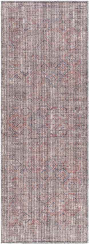 Merrillville Traditional Brick Red Washable Area Rug