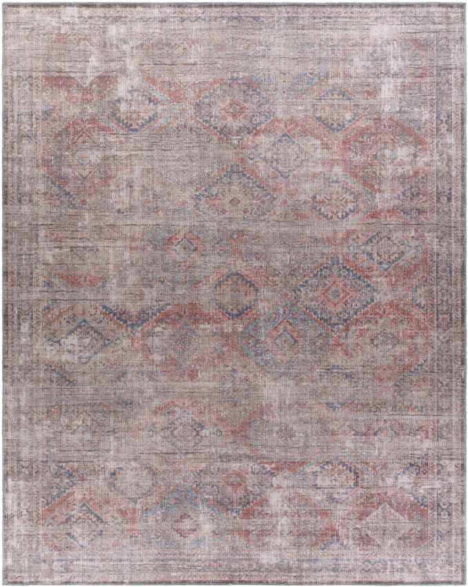 Merrillville Traditional Brick Red Washable Area Rug