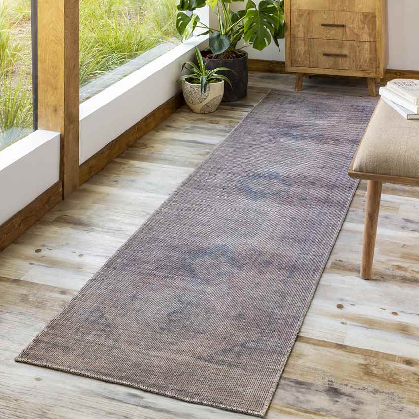 Michiana Shores Traditional Pale Blue Washable Area Rug