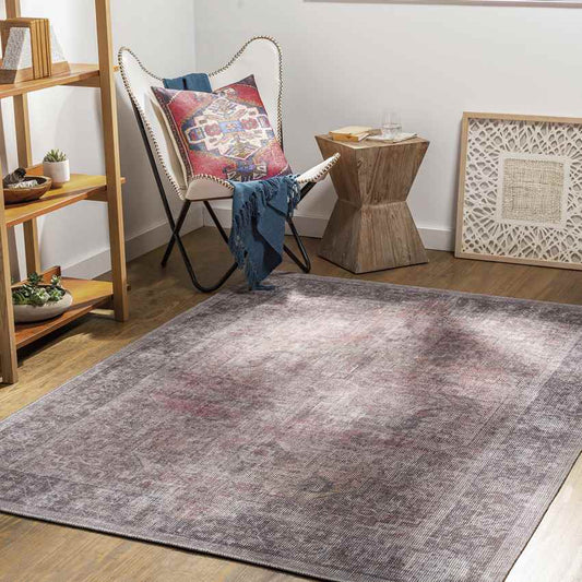 Millersburg Traditional Red Washable Area Rug