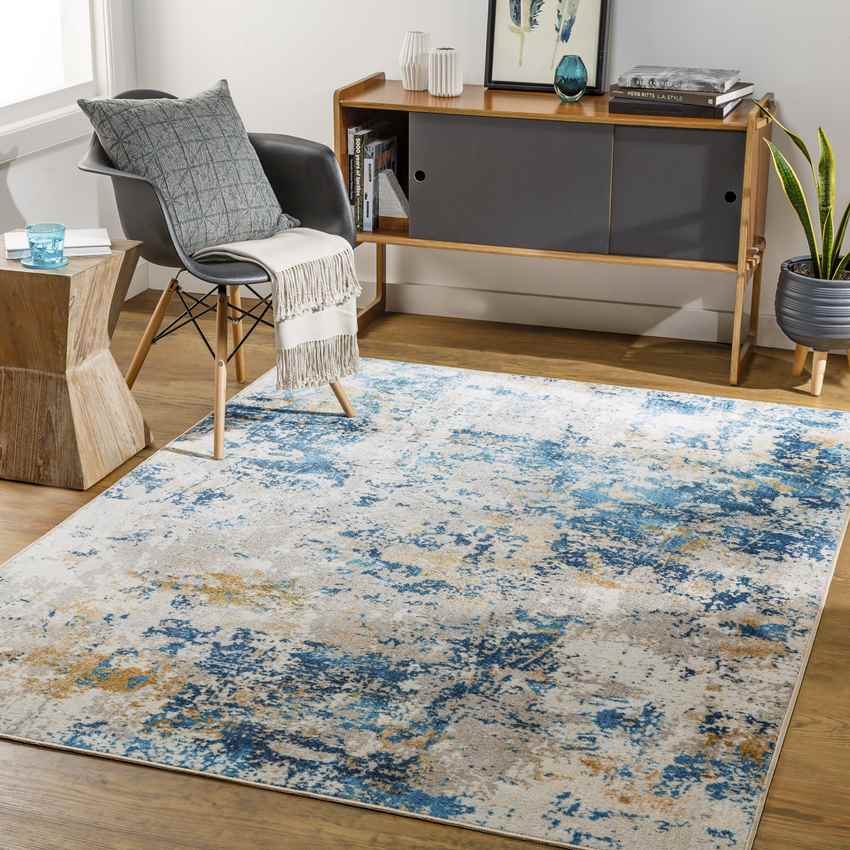 Ulen Modern Teal Washable Area Rug