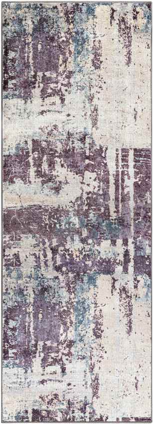 Utica Modern Dark Purple Washable Area Rug