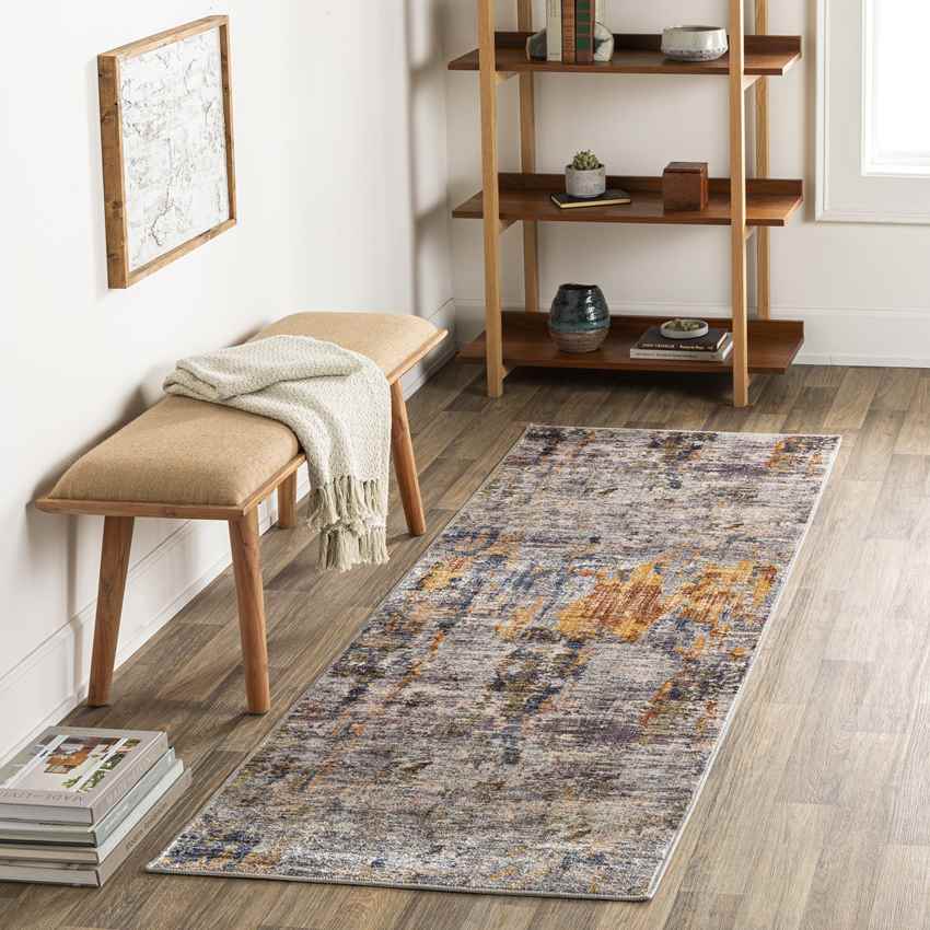 Van Buren Modern Charcoal Washable Area Rug