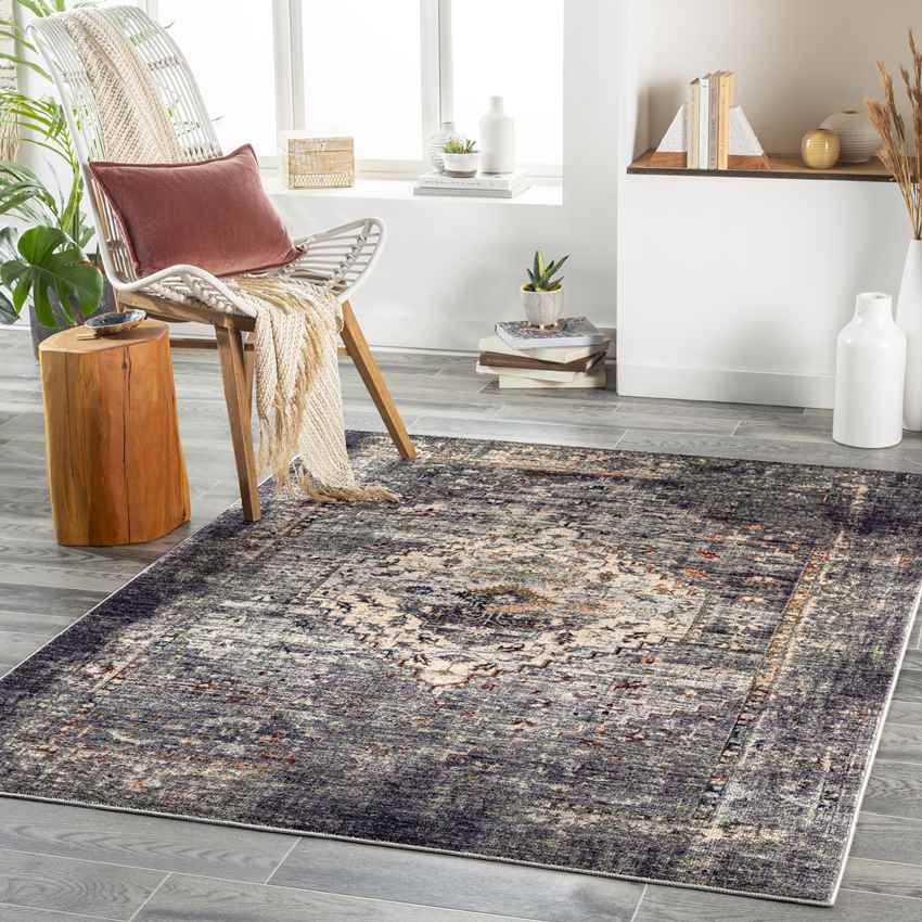 Veedersburg Traditional Dark Brown Washable Area Rug