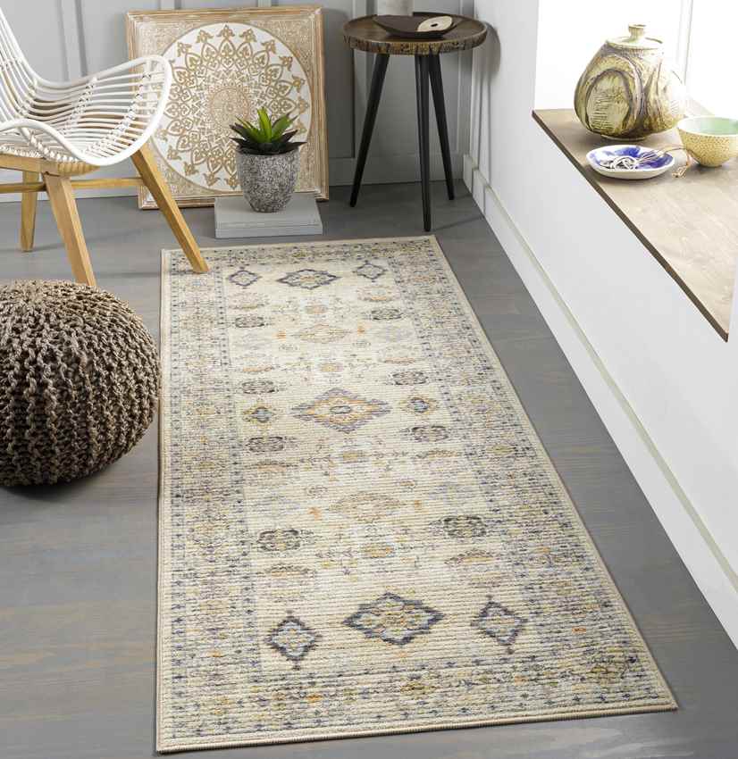 Park Forest Traditional Beige Washable Area Rug