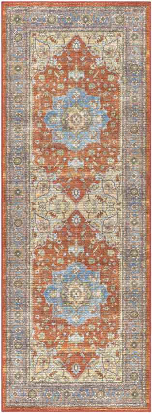 Park Ridge Traditional Burnt Orange Washable Area Rug